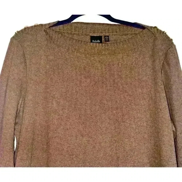 Rafaella Sz XL Asymmetrical Sweater Office Party Lightweight Gold Buttons - Picture 9 of 16